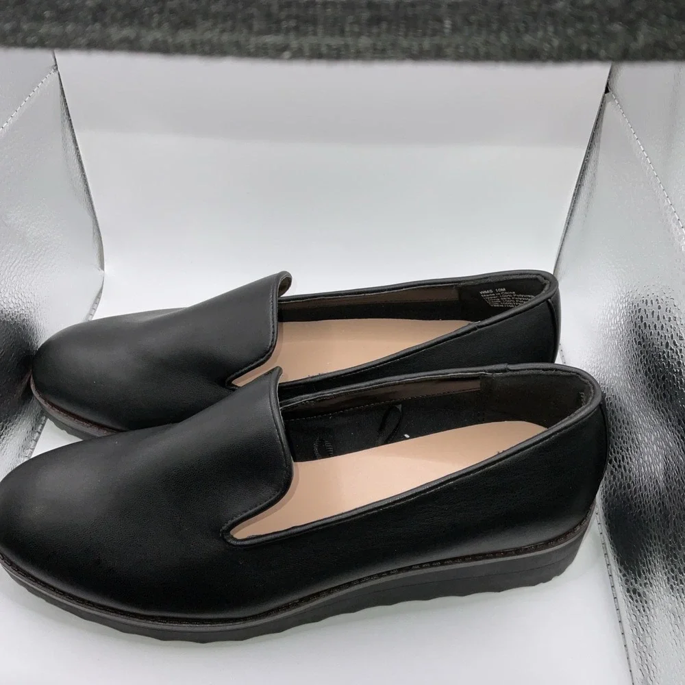 Aldo‎ Woman's Slip On Black Shoe Size 10M RUFFLE BOTTOM